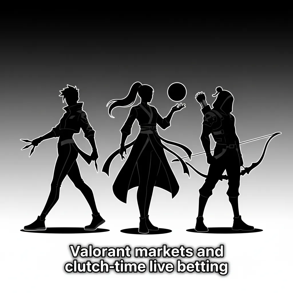 Valorant live betting markets and clutch-time odds, with match/map winner, round totals, first to 5/13, and handicaps.